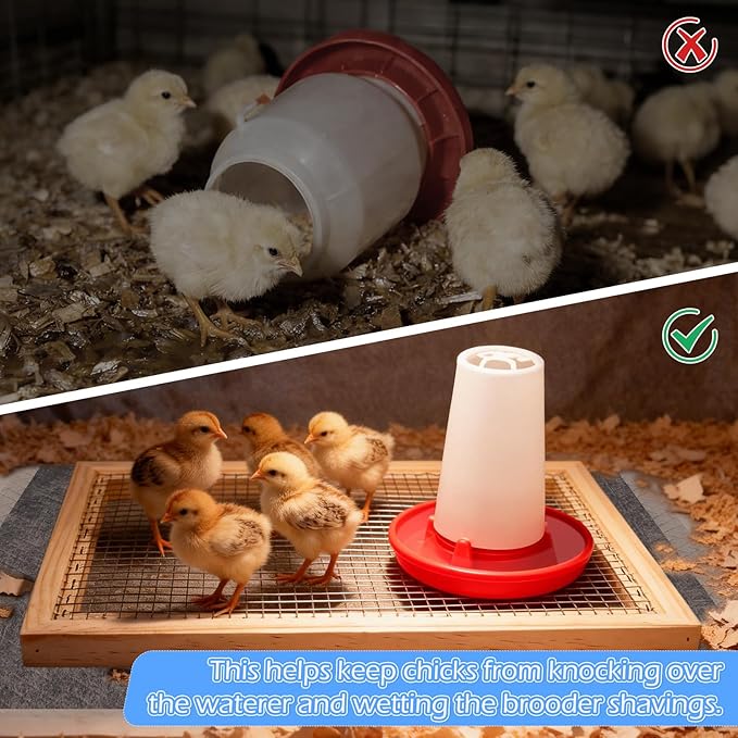 Chick Brooder Pads Kit with 4 Hatchling Liners, 1 Wooden-Frame Metal Grid Tray and 1 Cleaning Brush, Odor-Control Brooder Maintenance Kit, Keeps Feed and Water Clean, for Baby Chicks