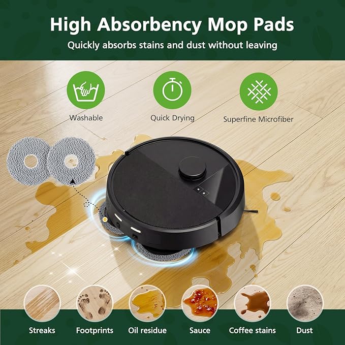 25 Pcs Replacement Parts Kit for iRobot Roomba Plus 405/505 / 507 Combo Robot Vacuum, Accessories Include 2 Main Brush, 6 Vacuum Bags, 4 Hepa Filters, 6 Mop Pads, 6 Side Brushes, 1 Cleaning Brush