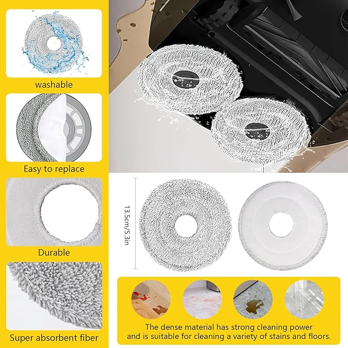 X30 Ultra Replacement Parts for Dreame L10s Pro Ultra Heat/l10s ultra gen 2/D30 Ultra /L40s Ultra CE &Mova E30,Accessories: 2*Main Brush,6*Dust Bags,8*Mop,4 HEPA Filter