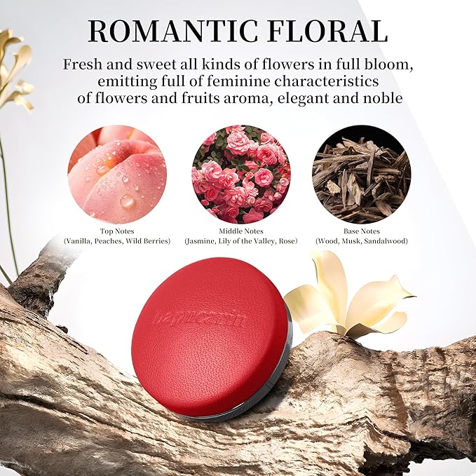 Car Air Vent Clip Freshener Refills Tablets Solid Fragrance Replacement Pads with 2 PCs Romantic Floral Scents
