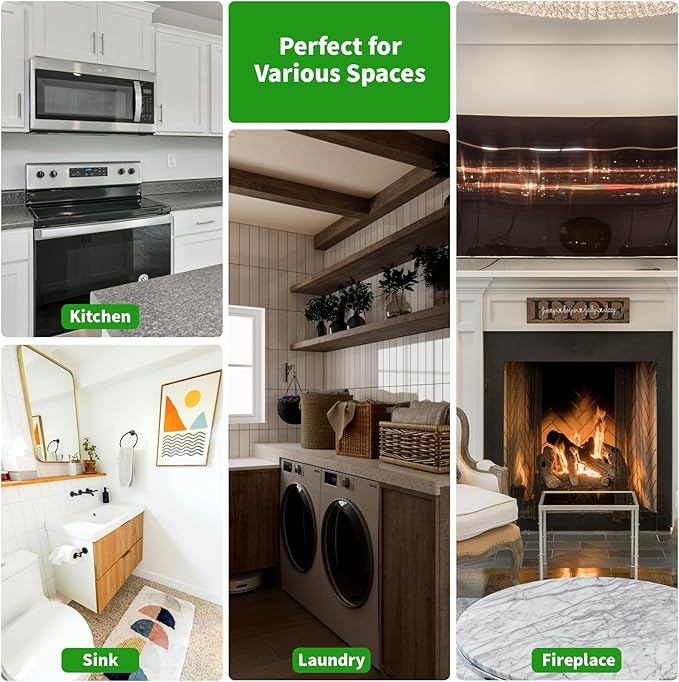 LONGKING Self-Adhesive Kitchen Backsplash, Marble Look Decorative Tiles (10 Tiles)
