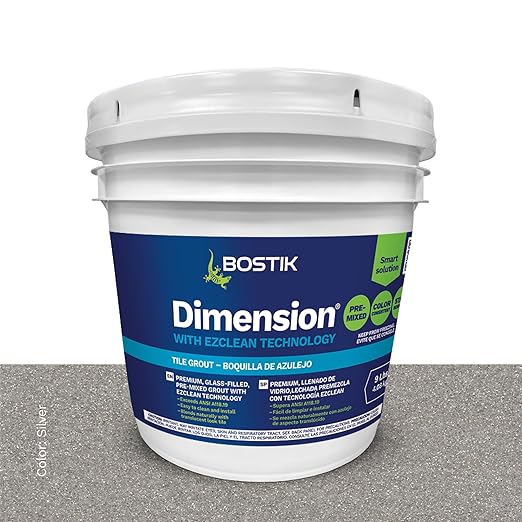 BOSTIK EZ Clean Dimension 9lb Premixed Tile Grout – Silver H700 | Professional Grade | Easy Apply & Clean, Glass-Filled Translucent Reflective, Stain & Crack Resistant, Fast Drying