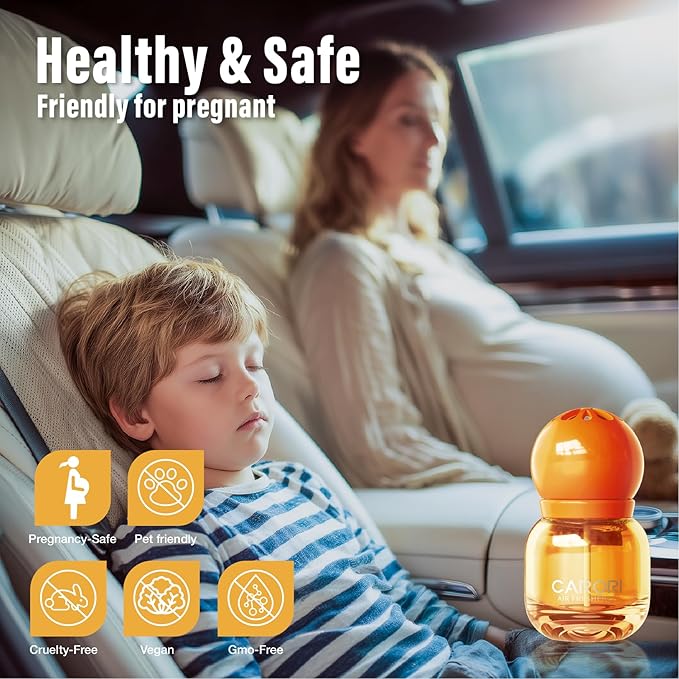 Cute Car Air Freshener 2 Pack, Lightbulb-Shaped Car Fresheners, Automotive Vent Clip, Long Lasting Scent, Essential Oils, Cute Car Accessories for Women, Orange Scent