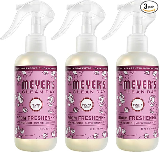 MRS. MEYER'S CLEAN DAY Room Spray, Peony Scent, 8 Fl Oz Bottle - 3 Pack
