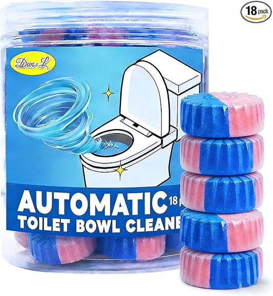 （18 Count） Automatic Toilet Cleaner Tablets, Toilet Bowl Cleaner Tablets, Bathroom Toilet Tank Cleaner，Blue Cleaning Tabs for Bathroom Tank