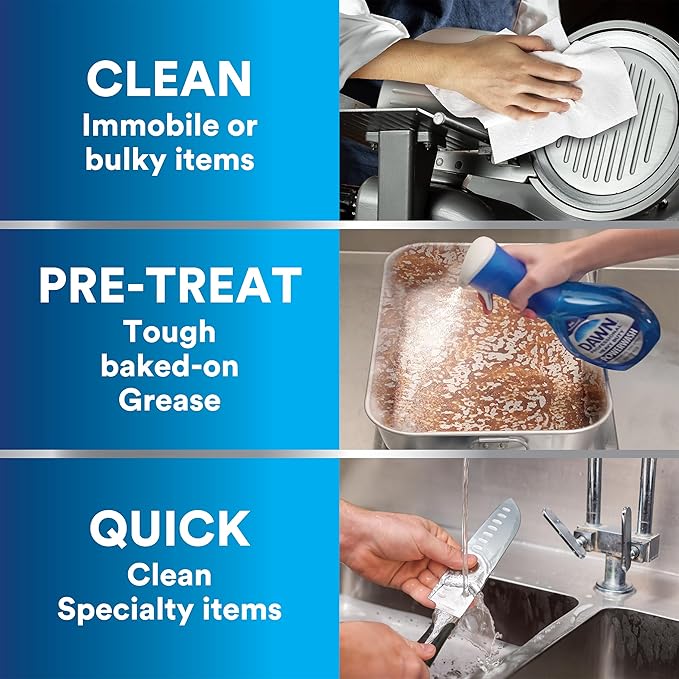 Dawn PRO Heavy Duty Powerwash, Bulk Foaming Dish Spray for Cleaning Burnt-On Grease in Commercial Kitchens, 16 fl oz (Case of 6)
