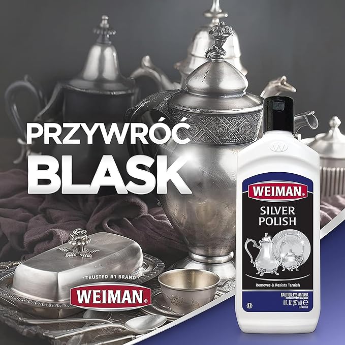 Weiman Silver Cream Cleaner 3-in-1, Anti-Tarnish Technology, Safely Clean, Polish, Shine & Restore, Removes & Prevent Tarnish, 8 Oz