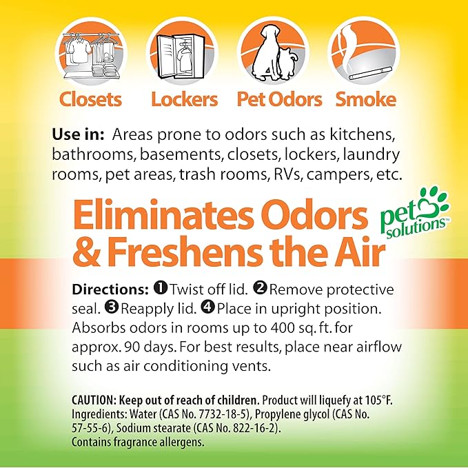 OdoBan Solid Odor Absorber Eliminator for Home and Small Spaces, Citrus Scent, 14 Ounces Each, 12-Pack
