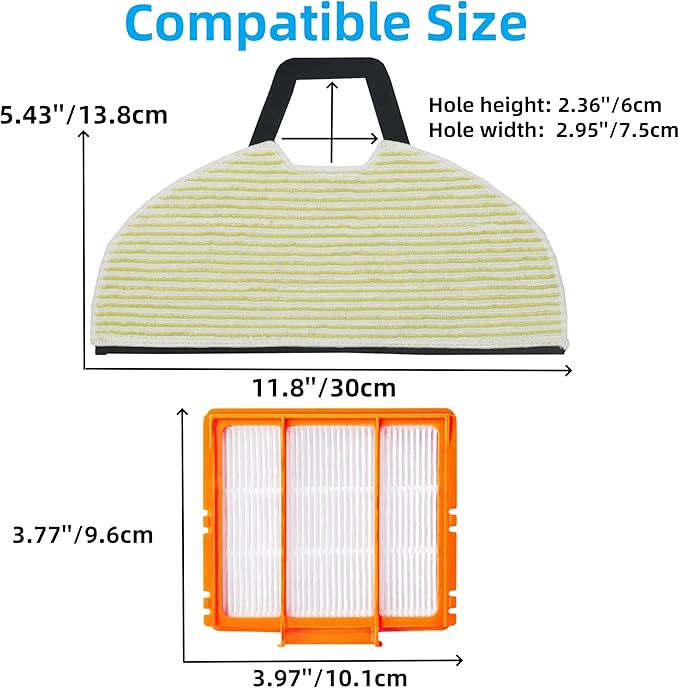 6 Mop Pads Compatible with Shark RV2610WA AV2610WA RV2620WA RV2410WD AI Ultra Robot Vacuum Mop Pads,2- in-1 Matrix Clean Robot Vacuum Models 6 Mop Pads, 2 Filter, 4 Side Brush