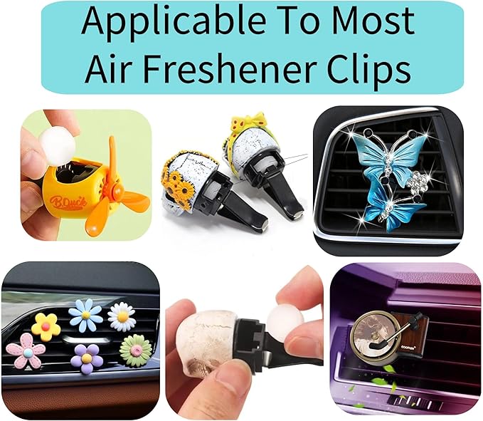 Car Air Freshener Refills, 30 Pcs Individual Package Car Air Vent Clip Replacement Pads Solid Fragrance Scent Air Freshener Refill Tablets (Lemon+Freesia+Blue bell)