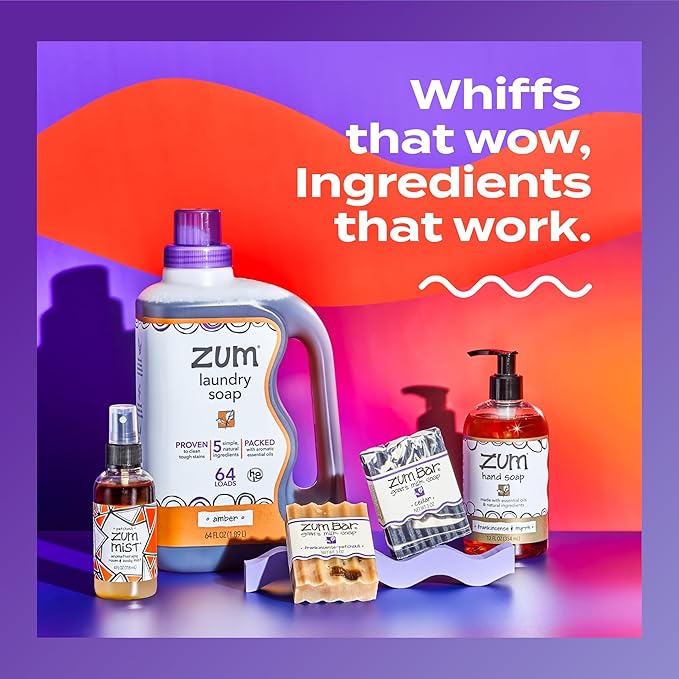 Zum Wool Dryer Balls Kit Plus Zum Mist - 3 Wool Balls with Essential Oil Blend & Room & Body Mist - Frankincense & Myrrh