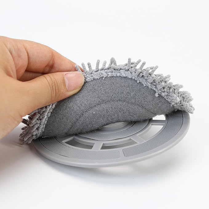 8Pcs Microfiber Mop Cloth & Mop Tray Compatible with Roborock Q Revo Vacuum Cleaner, Washable Mop Pad Replacement Accessories Cloth Holder Mount Spare Parts