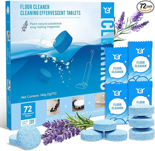 72 Pack Lavender Scent YGY Floor Cleaning Tablets, Compitable with Tineco Cleaning Solution|Clean Machine and Floor 2 in1-Getting Rid of Machine Odors|Clean Tablets are Easy and Safe to Use