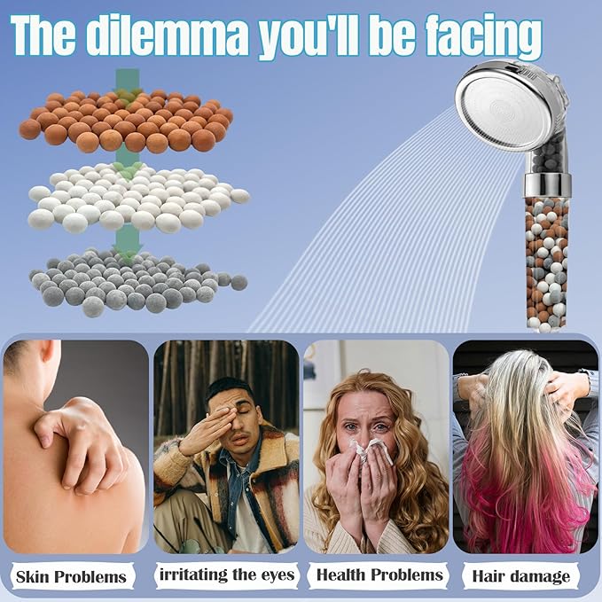 Shower Head Beads Refills, 200g Mineral Replacement for Hard Water - Ionic Filter Balls, Water Softener for Skin & Hair Care, Compatible Beaded Filter Unit (Orange, Gray, White)
