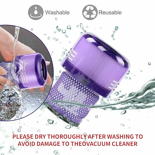 2 Pack V11 And V15 HEPA Filter Compatible for select Dyson V11 (SV14, SV15, SV17, SV28) and V15 (SV22, SV47) cordless vacuum cleaners. Replacement part for Dyson part number: 970013-02.