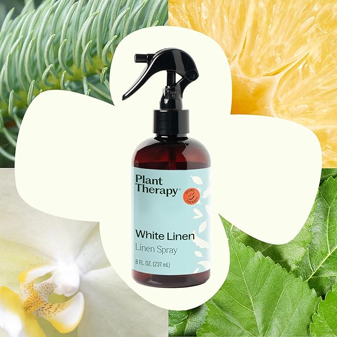 Plant Therapy White Linen Spray, Clean & Refreshing Aroma, Great for Sheets, Curtains, and Upholstery, One-of-a-kind Natural Fragrance 8 oz