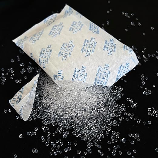 50 Gram 10 Packs Silica Gel Packets - Desiccant Packs for Storage, Food Safe Desiccant for Safes Moisture Control for Foods, Seeds, Electronics