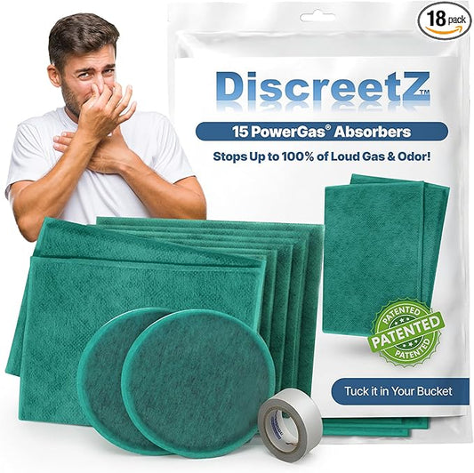 Gas pads absorb odors & sound, activated charcoal odor absorber flatulence pads, bad gas relief for adults, silence sound, women & men charcoal odor absorber underwear pads for buttocks. 15-Count P-15