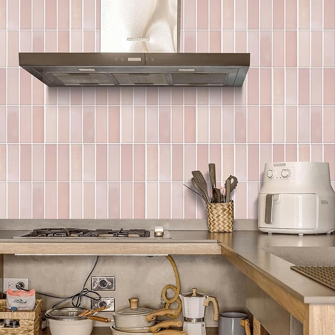 Peel and Stick Tile，New Upgrade Thicker Design Self Adhesive 12" x 12" Large Premium Peel and Stick Backsplash for Kitchen (Cinnamon).