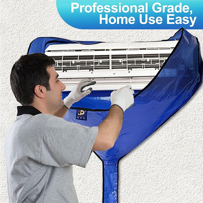 Mini Split Cleaning Kit, 19 Pcs Mini Split Cleaning Bag with 2L High Pressure Sprayer, Waterproof PVC Air Conditioner Cleaning Cover for for Home Air Conditioning Units