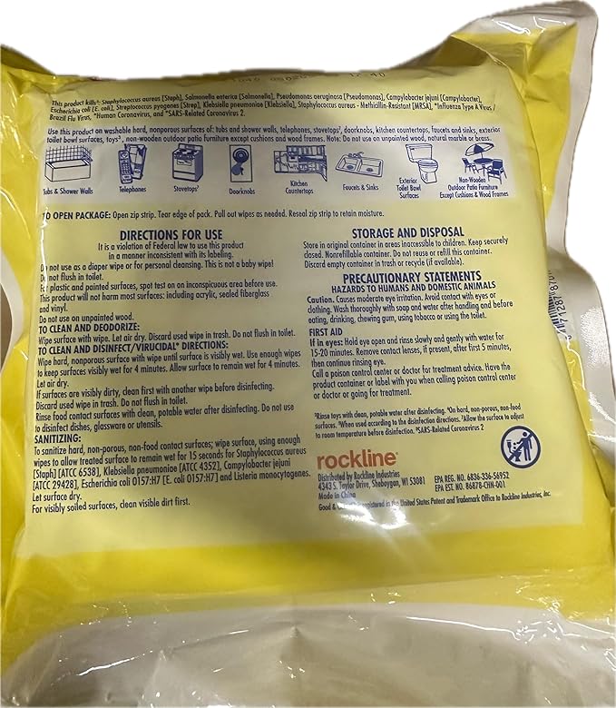 Generic Good & Clean Disinfectant Wipes, Refreshing Lemon Scent, 432 Count (2 Packs of 216), White