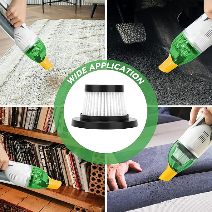 Vacuum Filters Replacement: for Vacuum Cleaner as Seen on TV, Washable Hepa Filter for Compact Cordless Vacuum, High Efficiency Filters for Vac (12 Pack)