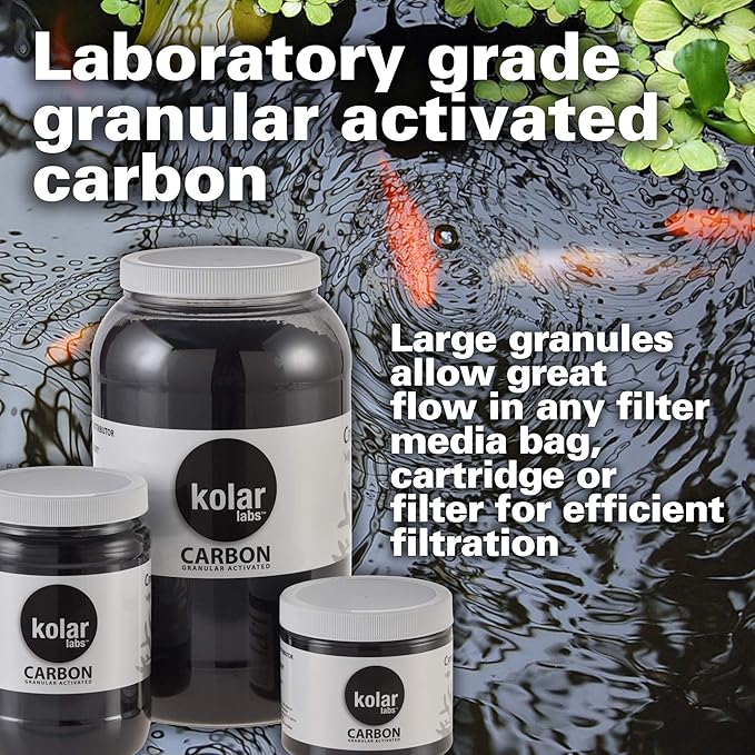 Kolar Labs Crystal Cal Activated Carbon – Large Jar, Activated Charcoal for Aquariums and Fish Tanks