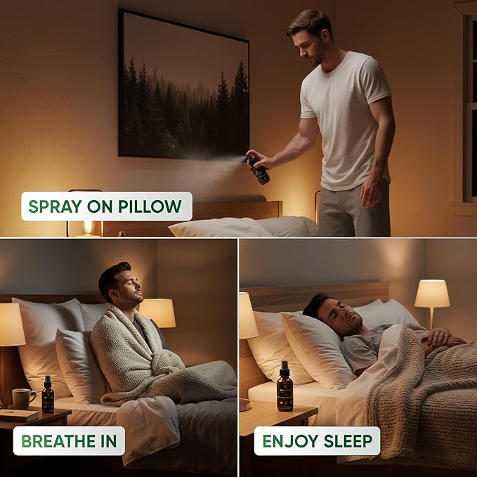 Award Winning Linen Spray for Bedding, 100% Natural Bed Spray, Pillow Mist Sleep Spray for Adults, Deep Sleep Pillow Spray for Sleeping Calm, Lavender & Melatonin Free, 10 Essential Oil Blend,2 fl oz