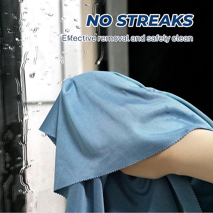 Microfiber Cleaning Cloths Glass Cleaner: 8 Packs 18X18 Window Cleaner Kit Wine Glasses Polishing Cloth Lint Free Washable Reusable Quickly Clean Mirro Screen Stainless Steel Windshield (03 White)