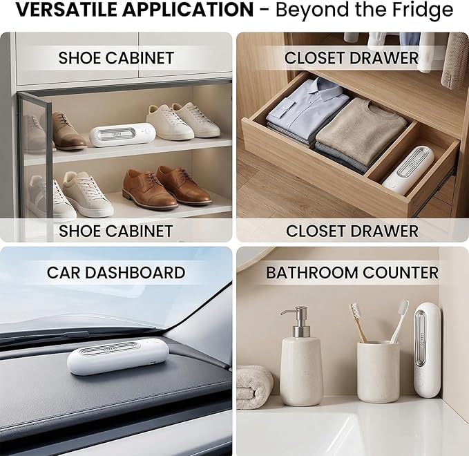 Ozoori Fridge Deodorizer Odor Eliminator | Fridge Deodorizer – Lasts 10 Years, Long-Lasting Odor Eliminator - More Effective Than Baking Soda, Charcoal Bags, Bamboo Air Purifying Bags (1 pc)