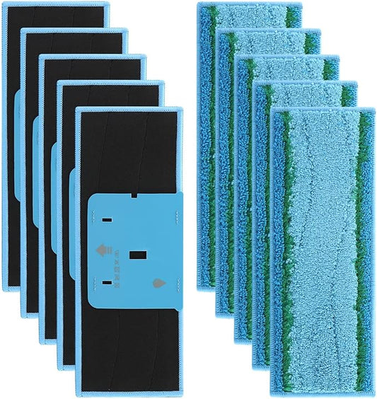 10 Pack M6 Wet Mopping Pads for Robot Jet M6 Series 6110 6012 6112 6113, Upgraded Robot Mop Washable Reusable Microfiber Replacement Cleaning Pad, Robot Mop Pads Parts