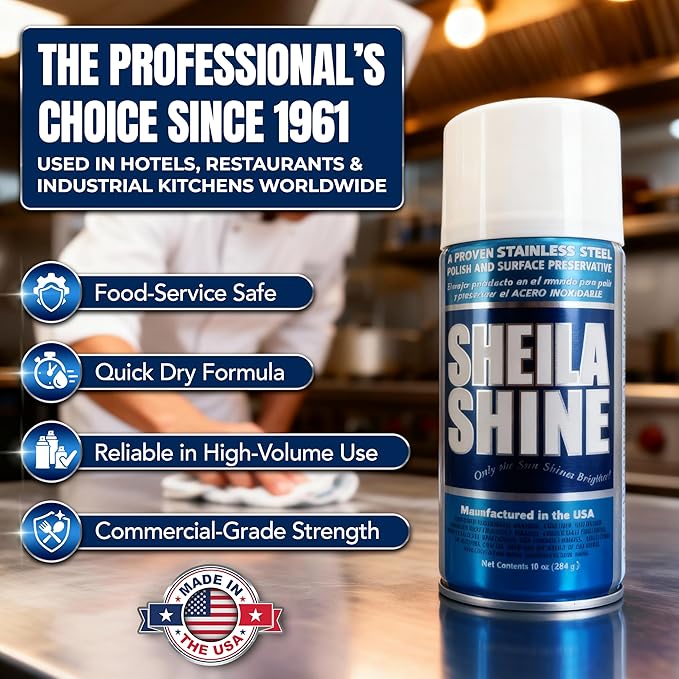 12 x 10oz Stainless Steel Cleaner and Polish - Cleans, Polishes & Protects Kitchen Appliances, Refrigerators, Sinks, Ovens & Grills - Residue & Streak Free Shine - Stainless Steel Cleaner for Sink