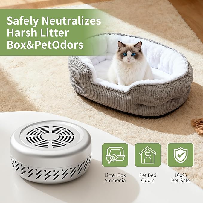 Pet & Car Odor Eliminator – Lasts 10 Years Nano-Catalyst Air Purifier Removes VOCs, Formaldehyde & Smoke Odors – Powerful Deodorizer for Closets – Better Than Charcoal, Ozone & Ionizers