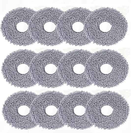 Microfiber Mop Pads for Roborock Q Revo/Qrevo S/Qrevo Pro/Qrevo Slim/Qrevo MaxV/Qrevo Master/Qrevo Plus/Qrevo Edge/Qrevo Curv/Saros Z70 Robot Vacuum Cleaner - Mop Head Replacement Accessories - 12Pcs