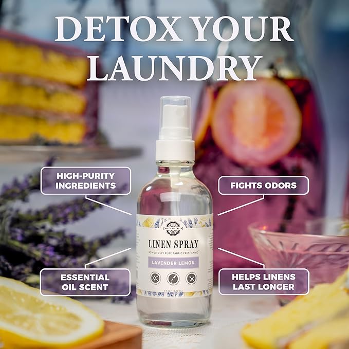 Rustic Strength Linen Spray, Lavender Lemon Scent, Fabric Freshener, 4 fl oz, Natural Essential Oils, Ammonia Free, Phthalate Free