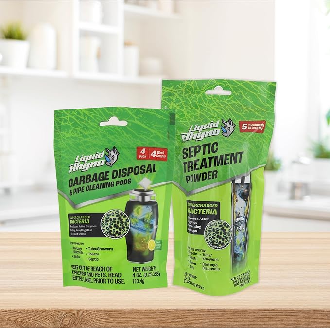 Danco Liquid Rhyno Garbage Disposal Cleaning Pods, Deodorizes and Eliminates Foul Disposer Odors, 4-Pack (12110)
