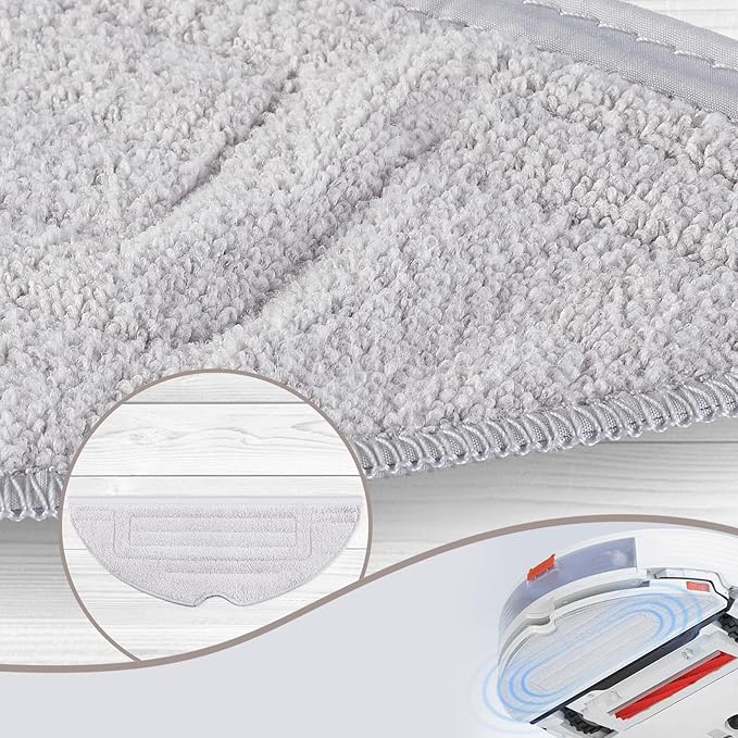 6 Pcs Mop Cloth Pad for Roborock S8 / S8+ / S7 MaxV Ultra / S7 Pro Ultra / VibraRise Mopping Pad Replacement Accessory (Light Gray)