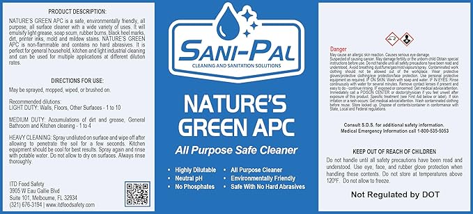 Nature's Green APC, safe, environmentally friendly, all purpose, all surface cleaner, 128 fl oz, Fresh Scent