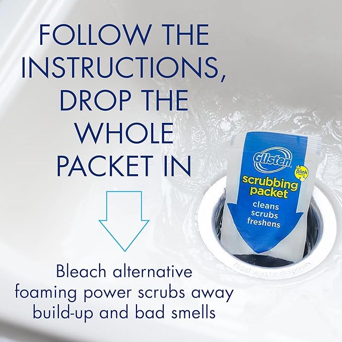 Glisten Garbage Disposer Foaming Cleaner, Lemon Scent, 4-Pack (16 Uses)