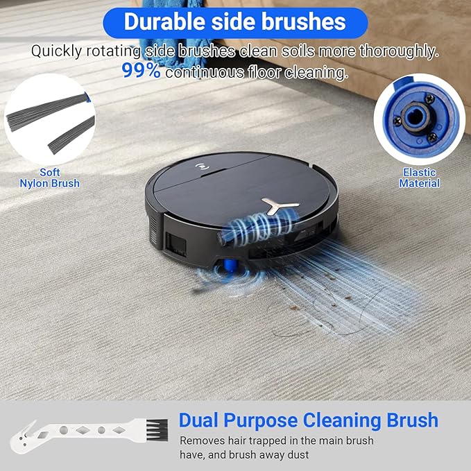 23 PCS X9 Pro Omni Replacement Parts for Ecovacs Deebot X9 Pro Omni Vacuum Cleaner Parts with 1Roller Brush,2 Mop,4 HEAP,4 Dust Bags,4 Side Brushes,1 Screwdrivers,1 Clean Brush