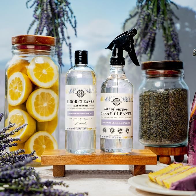 Rustic Strength Lots of Purpose Spray Cleaner with Lavender and Lemon Essential Oils, Non-Toxic Plant Based Multi-Surface, Gallon Plastic