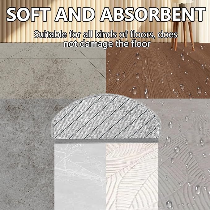 Mop Pads Accessories for ECOVACS DEEBOT T10 Plus/DEEBOT N20 Plus, for Yeedi C12 Pro Plus Robotic Robot Vacuum, 8 Pcs Washable and Reusable Microfiber Mop Pads Replacement Part