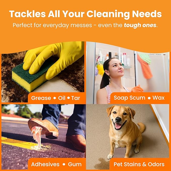 Citra Solv Concentrated Household Cleaner & Degreaser -Valencia Orange Scent 8 fl oz Safe, Effective, and Versatile Cleaning Solution, Natural Ingredients Non Toxic,Biodegradable, Made in USA 6PK