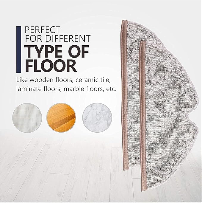 Vacuum Mop Replacement Pads Compatible With Roborock S5,S5 Max,S6,S6 MaxV, E4,S6 Pure,Q7,Q7 Max,Q5,Q5 Pro,Q5 Pro+,Q8 Max,E5,E35,E2,E25,Q8 Max+ Robot Vacuum,2 Pack Microfiber Mop Pads