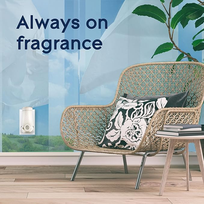 Glade PlugIns Refills Air Freshener Starter Kit, Scented and Essential Oils for Home and Bathroom, Clean Linen, 1.34 Fl Oz, 1 Warmer + 2 Refills