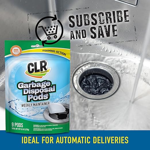 CLR Brands® Garbage Disposal Foaming Cleaner combines a powerful fast-dissolving formula with a fresh, clean-scented pod to safely clean and remove disposal odors without scrubbing. Use weekly.