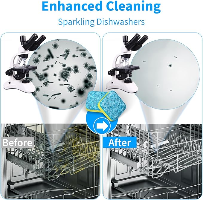 Dishwasher Cleaner Tablets - 24 Pack Powerful Descaling and Refreshing Pods, Deep Cleaning for Dish Washer Machine, Heavy Duty for Sparkling Clean - Yearly Supply.