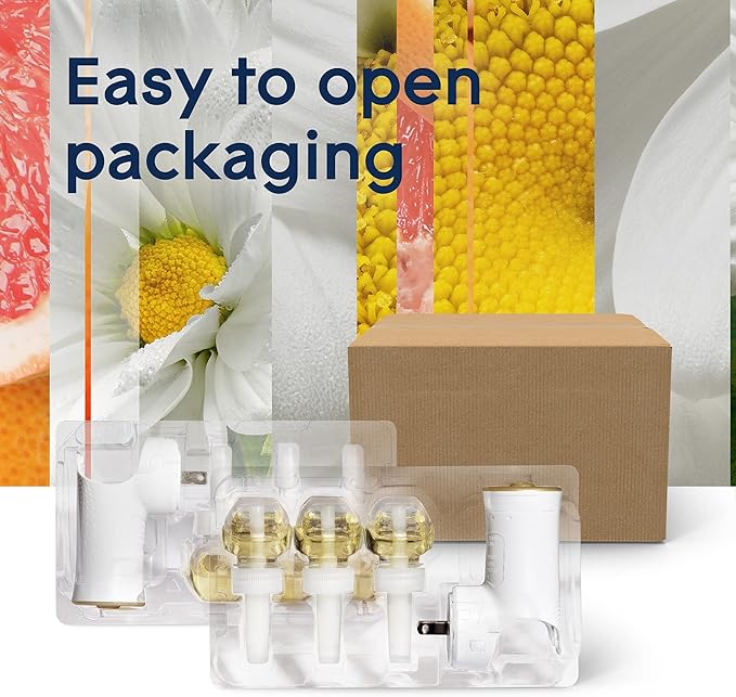 Glade PlugIns Refills Air Freshener Starter Kit, Scented and Essential Oils for Home and Bathroom, Joyful Citrus & Daisies 4.02 Fl Oz, 2 Warmers + 6 Refills