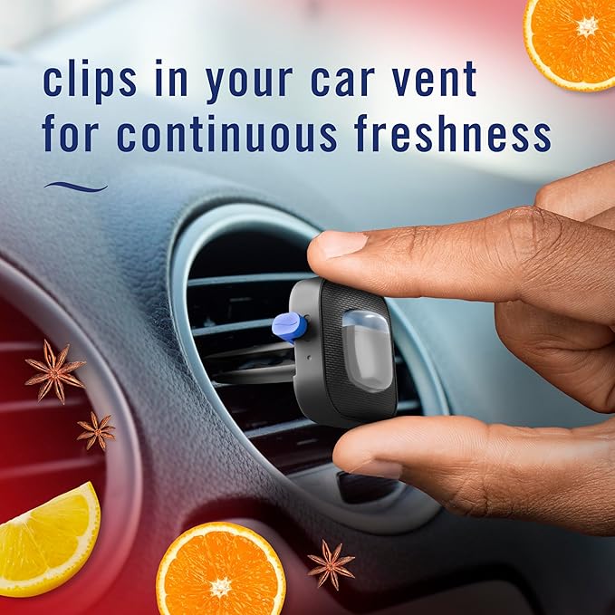 Febreze Car Air Freshener Vent Clip Old Spice Fiji Scent, .07 oz. Car Vent Clip, Pack of 4