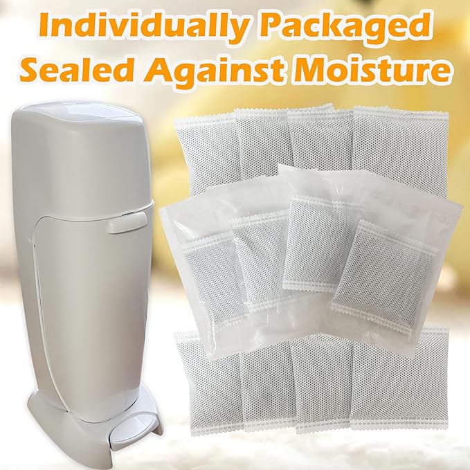 12 Pack Diaper Pail Odor Absorber Carbon Filter Refills for Playtex Diaper Genie Complete Pail, Odor Eliminator for Diaper Genie Systems